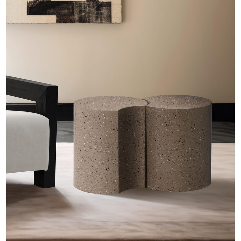 Meridian Dimple Taupe End Table IMAGE 2