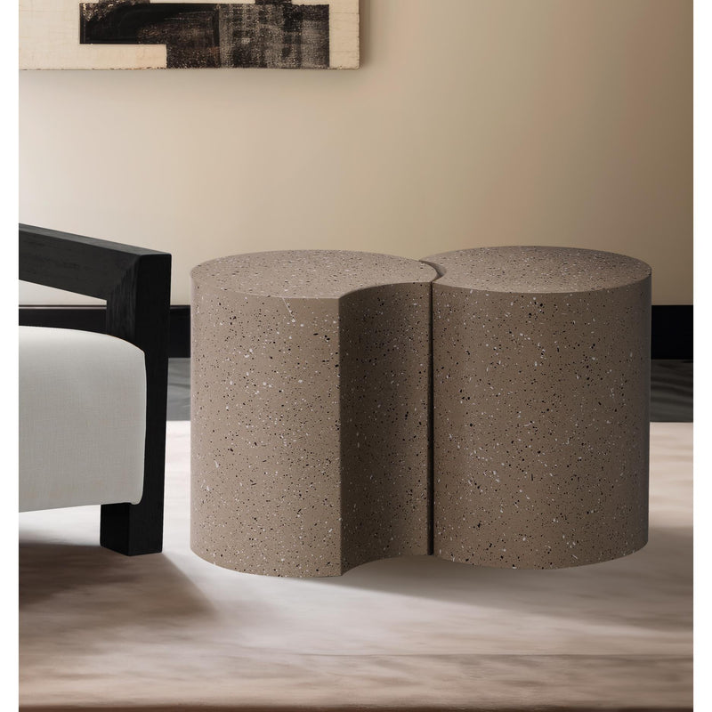 Meridian Dimple Taupe End Table IMAGE 2