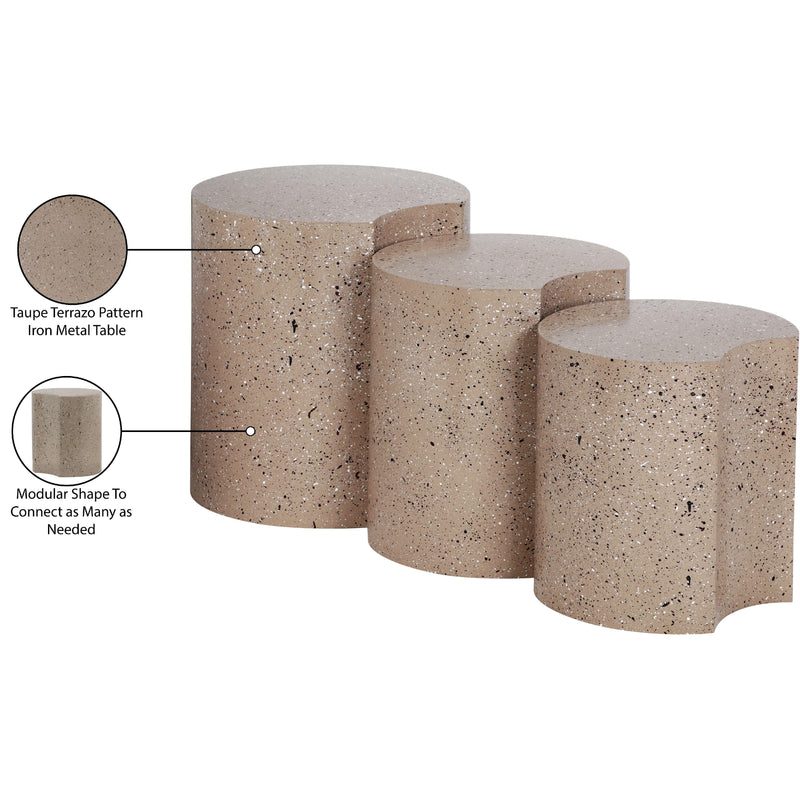 Meridian Dimple Taupe End Table IMAGE 4