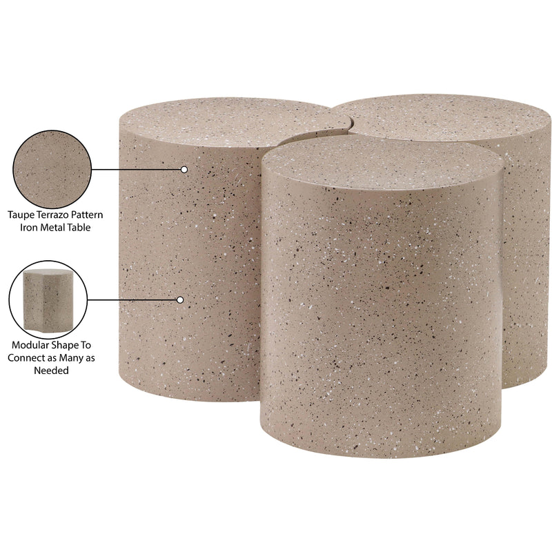 Meridian Dimple Taupe Coffee Table IMAGE 5