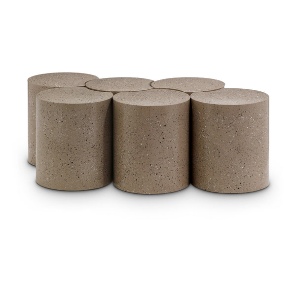 Meridian Dimple Taupe Coffee Table IMAGE 1