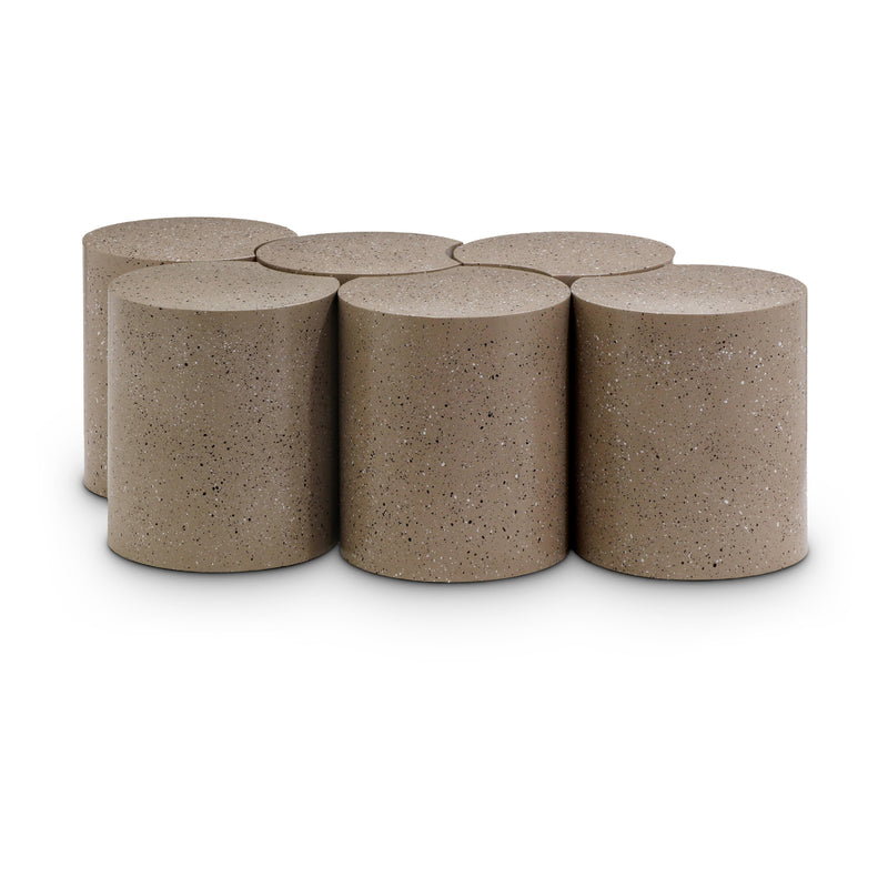 Meridian Dimple Taupe Coffee Table IMAGE 1