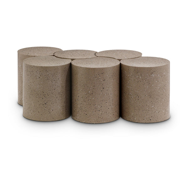 Meridian Dimple Taupe Coffee Table IMAGE 1