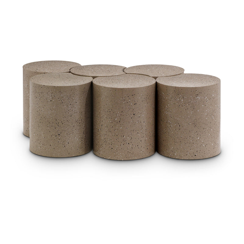Meridian Dimple Taupe Coffee Table IMAGE 1