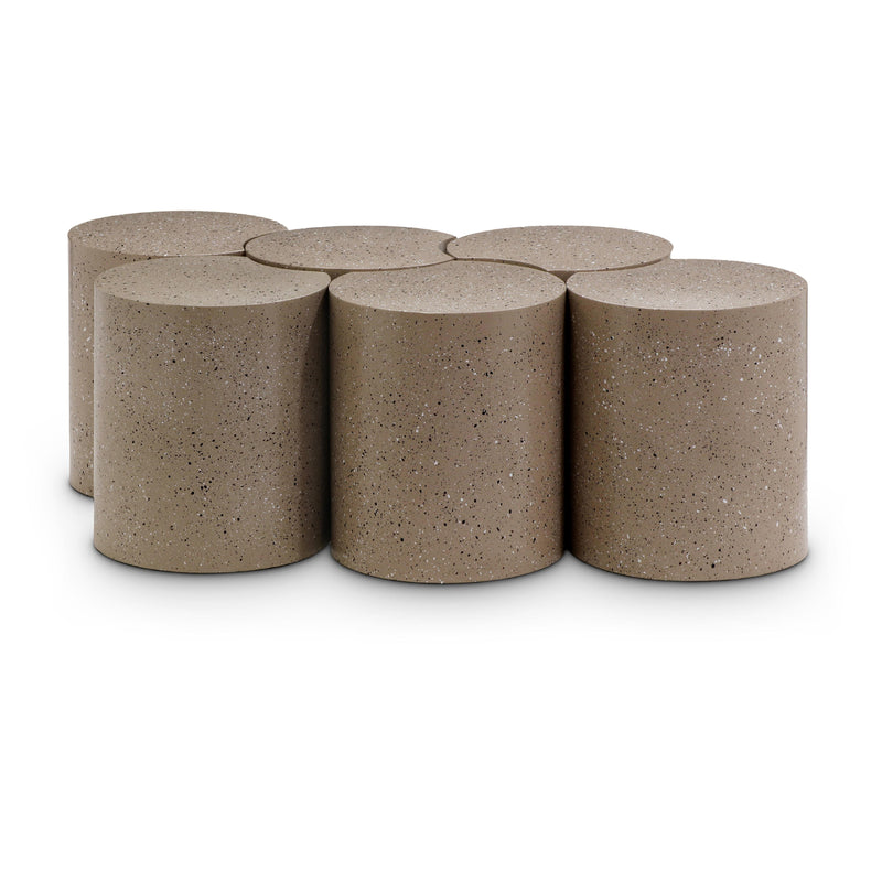 Meridian Dimple Taupe Coffee Table IMAGE 1