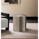Meridian Dimple Taupe End Table IMAGE 2