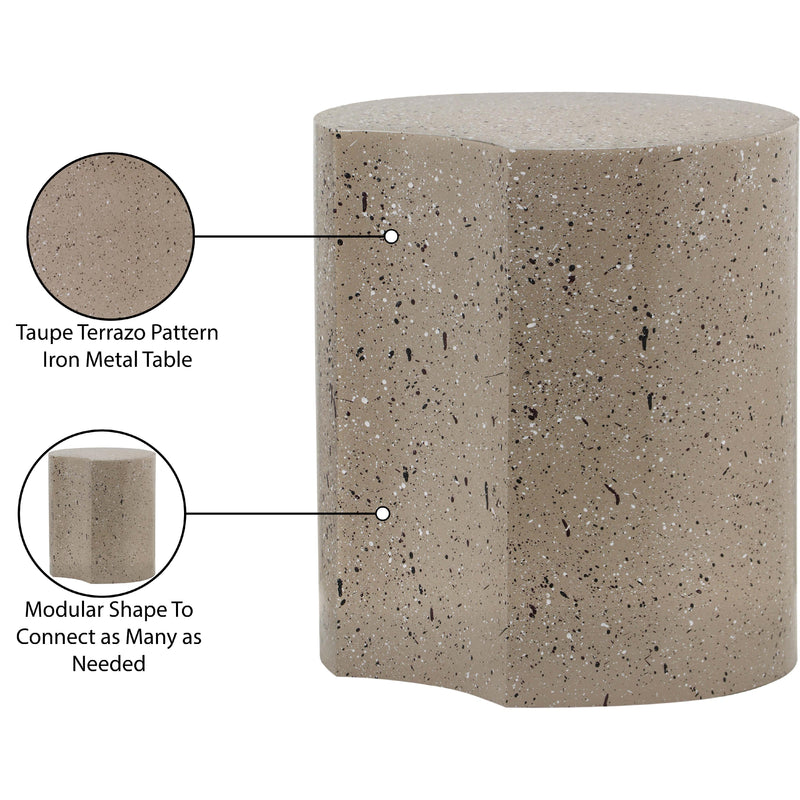 Meridian Dimple Taupe End Table IMAGE 5