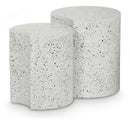 Meridian Dimple White End Table IMAGE 1