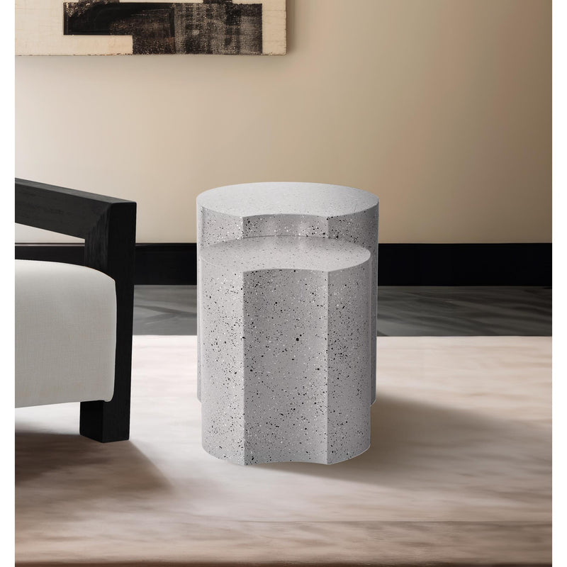 Meridian Dimple White End Table IMAGE 2