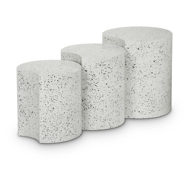 Meridian Dimple White End Table IMAGE 1