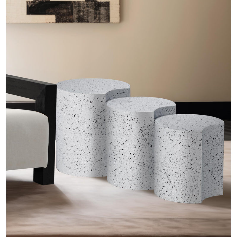 Meridian Dimple White End Table IMAGE 2