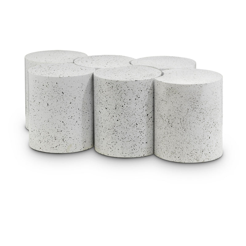 Meridian Dimple White Coffee Table IMAGE 1