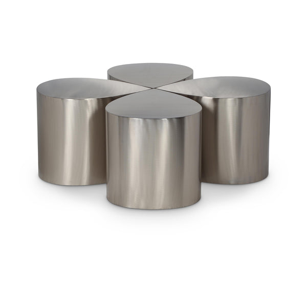 Meridian Petal Silver Coffee Table IMAGE 1