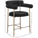Meridian Blake Black Boucle Fabric Counter Stool IMAGE 10