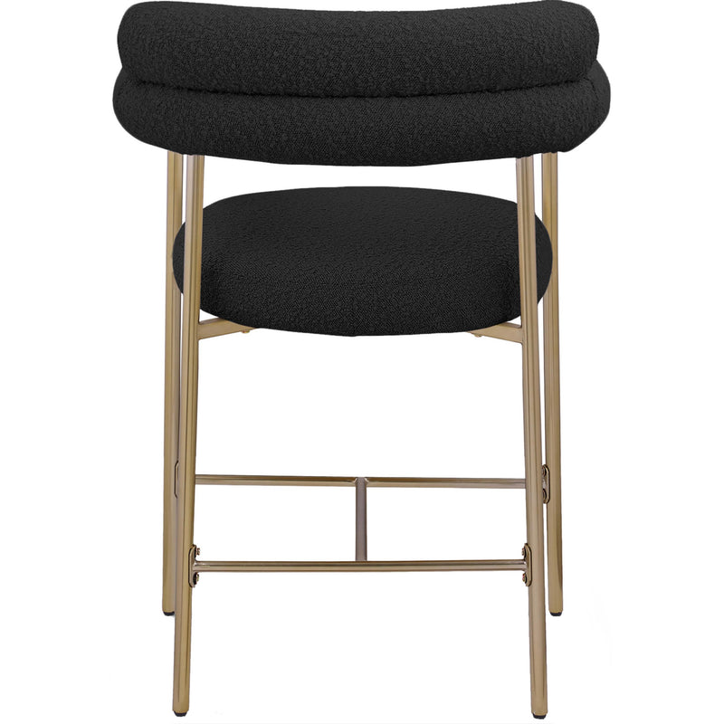 Meridian Blake Black Boucle Fabric Counter Stool IMAGE 2