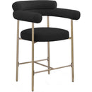 Meridian Blake Black Boucle Fabric Counter Stool IMAGE 3
