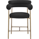 Meridian Blake Black Boucle Fabric Counter Stool IMAGE 5
