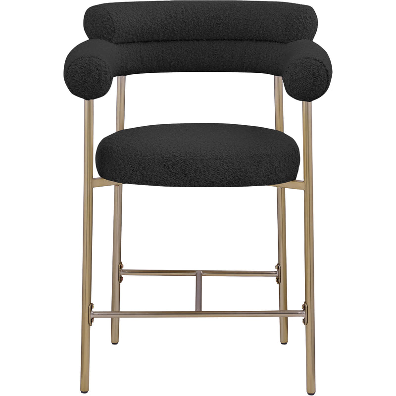 Meridian Blake Black Boucle Fabric Counter Stool IMAGE 5