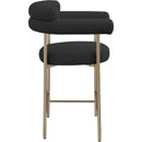 Meridian Blake Black Boucle Fabric Counter Stool IMAGE 6