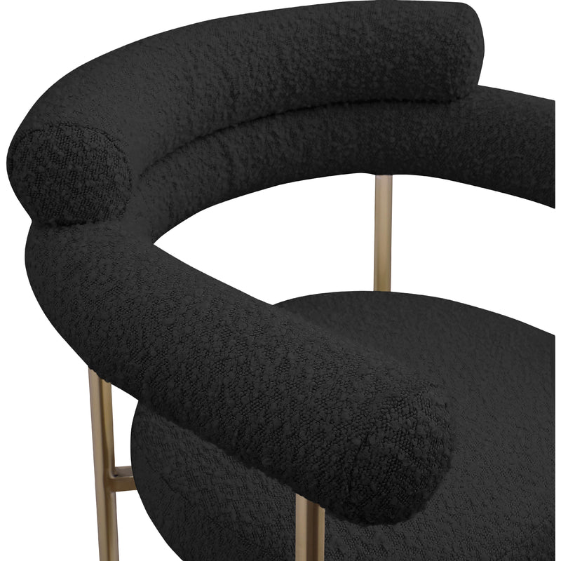 Meridian Blake Black Boucle Fabric Counter Stool IMAGE 7
