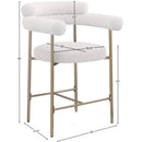 Meridian Blake Cream Boucle Fabric Counter Stool IMAGE 10