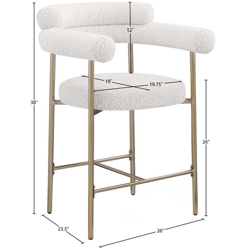 Meridian Blake Cream Boucle Fabric Counter Stool IMAGE 10