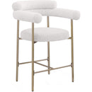 Meridian Blake Cream Boucle Fabric Counter Stool IMAGE 3