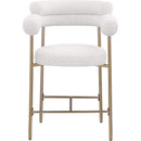 Meridian Blake Cream Boucle Fabric Counter Stool IMAGE 5