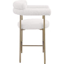 Meridian Blake Cream Boucle Fabric Counter Stool IMAGE 6