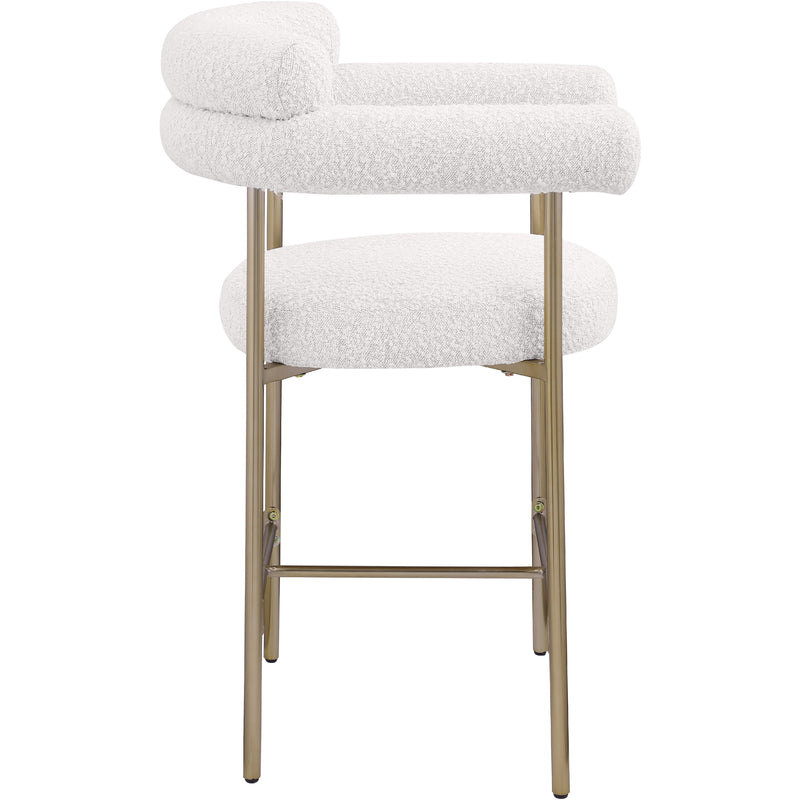 Meridian Blake Cream Boucle Fabric Counter Stool IMAGE 6