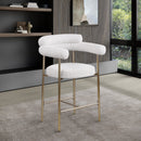 Meridian Blake Cream Boucle Fabric Counter Stool IMAGE 8