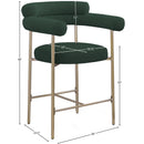 Meridian Blake Green Boucle Fabric Counter Stool IMAGE 10