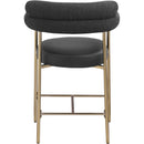 Meridian Blake Black Boucle Fabric / Vegan Leather Counter Stool IMAGE 2