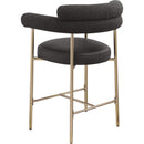 Meridian Blake Black Boucle Fabric / Vegan Leather Counter Stool IMAGE 4