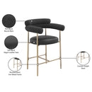 Meridian Blake Black Boucle Fabric / Vegan Leather Counter Stool IMAGE 9