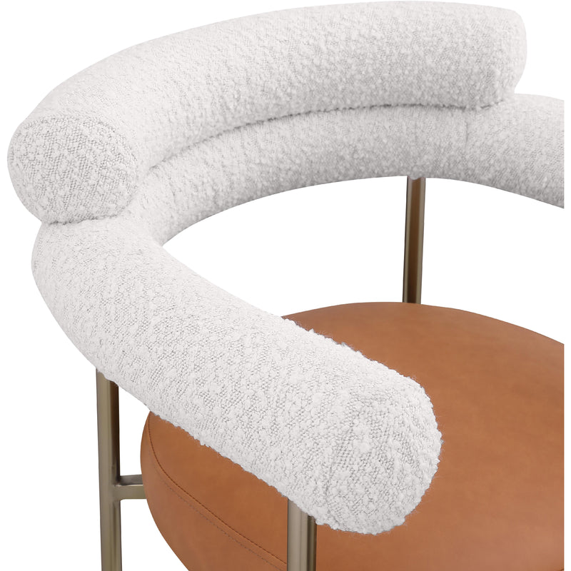 Meridian Blake Cognac Boucle Fabric / Vegan Leather Counter Stool IMAGE 7