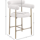 Meridian Blake Cream Boucle Fabric / Vegan Leather Counter Stool IMAGE 10