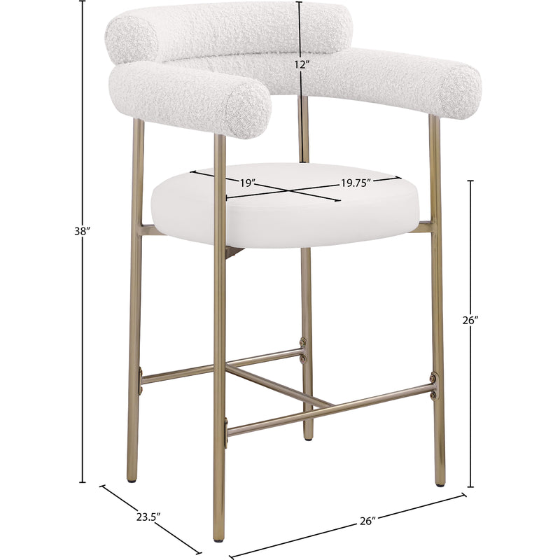 Meridian Blake Cream Boucle Fabric / Vegan Leather Counter Stool IMAGE 10