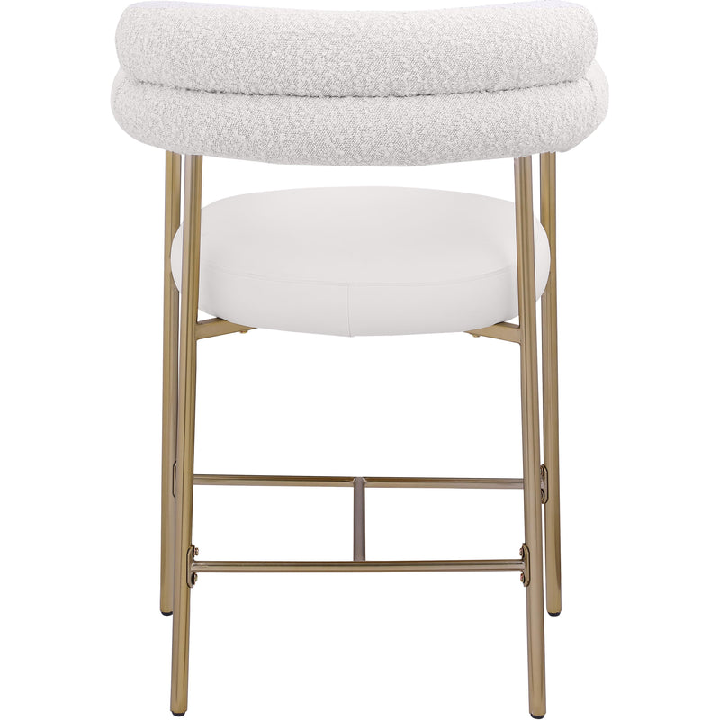 Meridian Blake Cream Boucle Fabric / Vegan Leather Counter Stool IMAGE 2