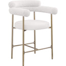 Meridian Blake Cream Boucle Fabric / Vegan Leather Counter Stool IMAGE 3