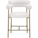 Meridian Blake Cream Boucle Fabric / Vegan Leather Counter Stool IMAGE 5
