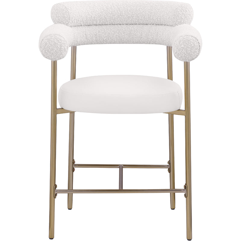 Meridian Blake Cream Boucle Fabric / Vegan Leather Counter Stool IMAGE 5