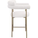Meridian Blake Cream Boucle Fabric / Vegan Leather Counter Stool IMAGE 6
