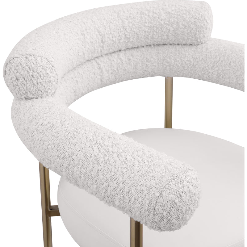 Meridian Blake Cream Boucle Fabric / Vegan Leather Counter Stool IMAGE 7