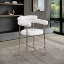 Meridian Blake Cream Boucle Fabric / Vegan Leather Counter Stool IMAGE 8
