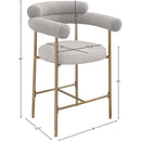 Meridian Blake Taupe Boucle Fabric / Vegan Leather Counter Stool IMAGE 10