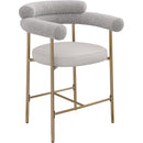 Meridian Blake Taupe Boucle Fabric / Vegan Leather Counter Stool IMAGE 3