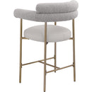 Meridian Blake Taupe Boucle Fabric / Vegan Leather Counter Stool IMAGE 4