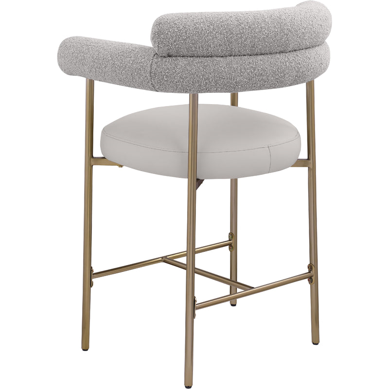 Meridian Blake Taupe Boucle Fabric / Vegan Leather Counter Stool IMAGE 4