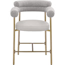 Meridian Blake Taupe Boucle Fabric / Vegan Leather Counter Stool IMAGE 5